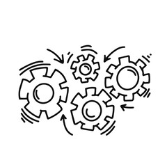 gear, icon, vector illustration black white