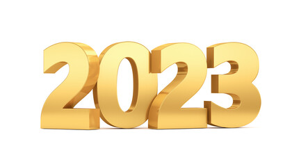 New Year's inscription 2023 on a white background. 3d render.