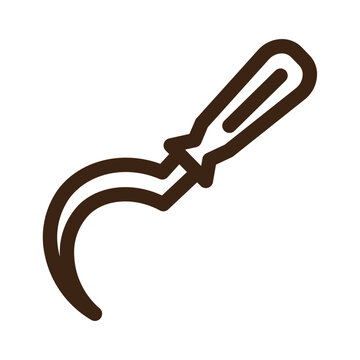 recommend clip art: gardening sickle tool outline icon