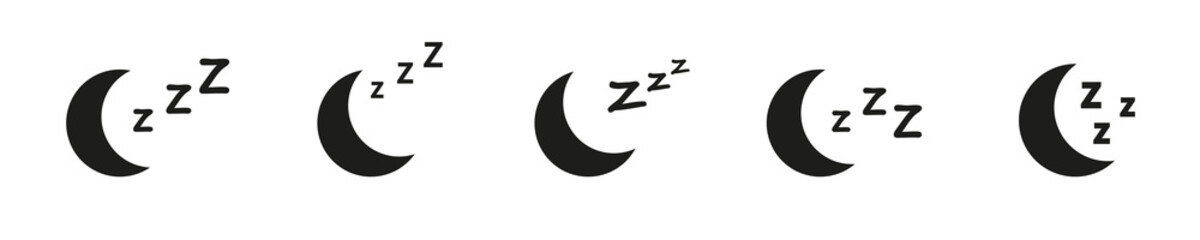 Moon zzz icon vector. Sleeping sign.
Icons on white background. Vector