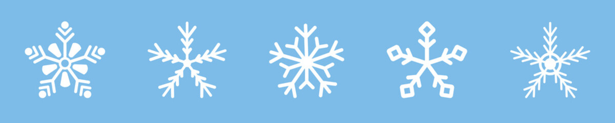 Snowflake vector icons. Cristmas snowflake icon collection. Snow icons. Vector illustrator