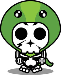 vector illustration of mascot costume cartoon character animal man snake cute skull