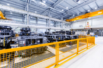 stamping forms in a car factory