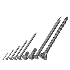 3d rendering illustration of some iron nails and screws