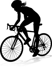 Obraz premium Bike and Bicyclist Silhouette