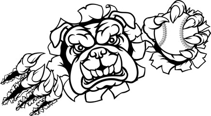 Bulldog Baseball Sports Mascot