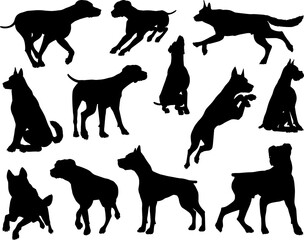 Dog Silhouettes Animal Set