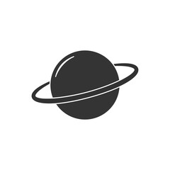 Silhouette Saturn vector icon on white background