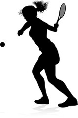 Tennis Silhouette Sport Player Woman