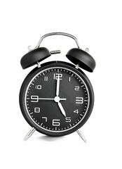 black alarm clock isolated on white background