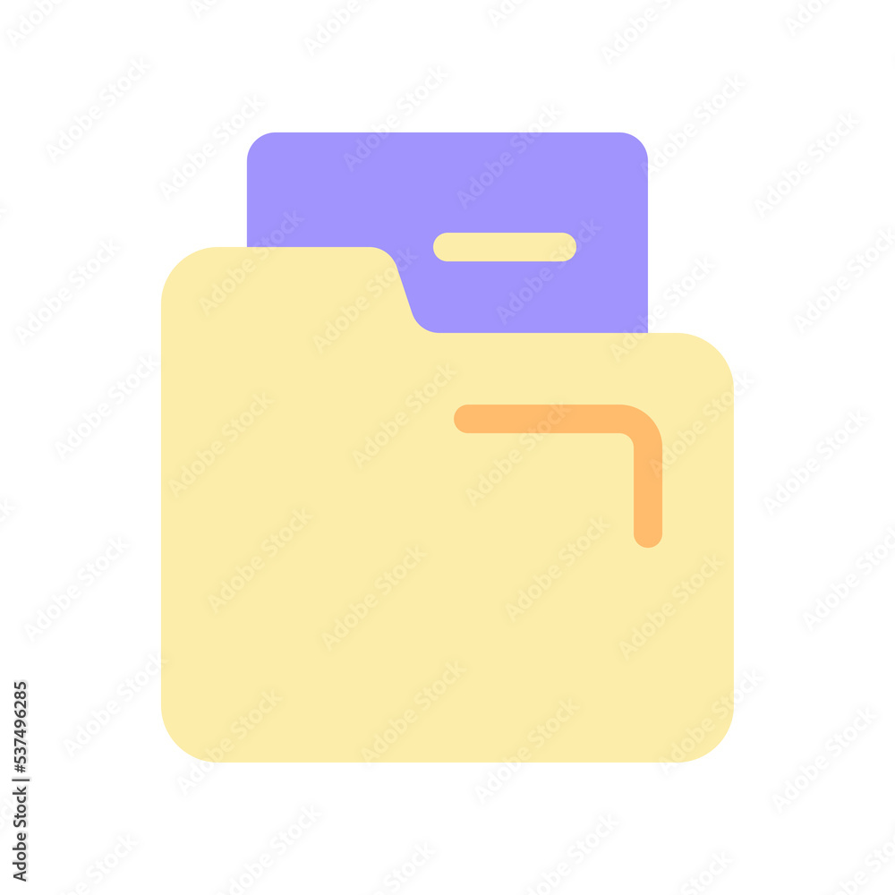 Poster document in folder pixel perfect flat gradient color ui icon. digitization of paperwork. business to
