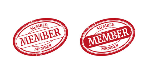 Member grunge red round stamp