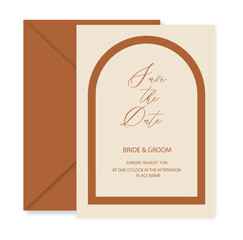Luxury arch wedding invitation card background. Abstract art background vector design for wedding and vip cover template.