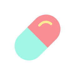 Medication flat color ui icon. Medical prescription and treatment. Healthcare. Capsule pill. Simple filled element for mobile app. Colorful solid pictogram. Vector isolated RGB illustration