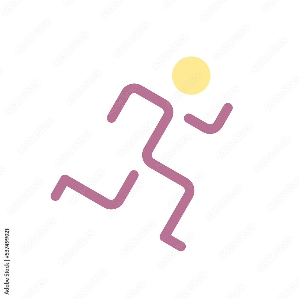 Poster running flat color ui icon. active lifestyle. healthy habit. jogging practice. regular workouts. sim
