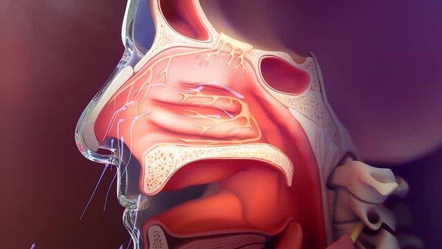 Air flowing through nasal animation video | airflow in nasal animated video