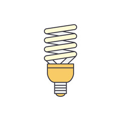 CFL bulb lamp icon  in color, isolated on white background 