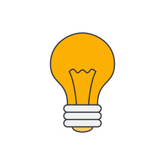 Obraz premium bulb icon in color, isolated on white background 
