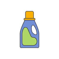 Cleaning liguid detergent icon in color, isolated on white background 