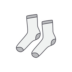  Socks icon in color, isolated on white background 