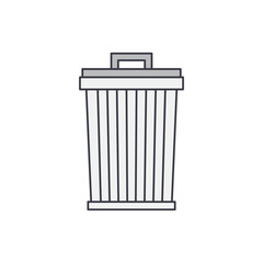Trash bin icon in color, isolated on white background 