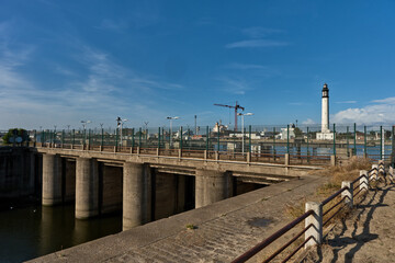 Fototapeta na wymiar Dunkirk Lighthouse or Phare de Risban is the highest of this type in France