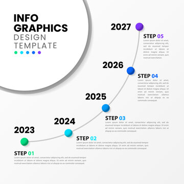 Infographic template. Circular timeline with 5 steps