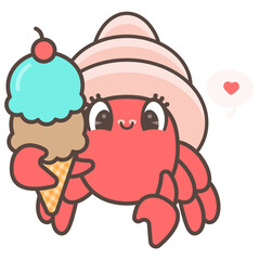 crab with an ice cream