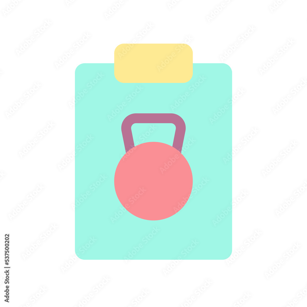 Poster workout plan flat color ui icon. exercising program. gym practice. healthy and active lifestyle. sim
