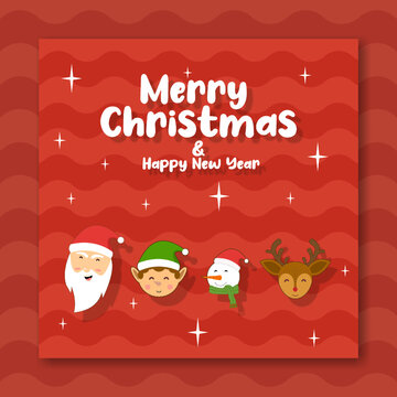 Feed IG Merry Christmas  Background Template, Greeting Card