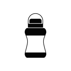 Deodorant roll icon in black flat glyph, filled style isolated on white background