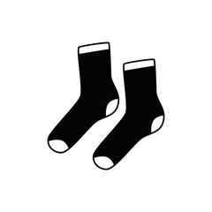  Socks icon in black flat glyph, filled style isolated on white background