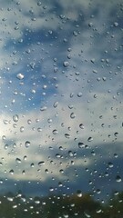 Raindrops on the window. Water on the glass