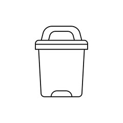 Trash can icon in line style icon, isolated on white background