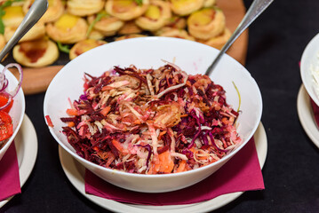 Cabbage salad in a plate close up