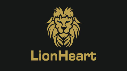 Lion Heart Bold Modern Logo Design Template