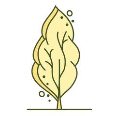 Frontal tree. Entourage design. For the landscape design plan. Transparent PNG.