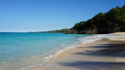the beautiful Playa Breman next to Playa Rincon in the province of the Samana Peninsula in the...
