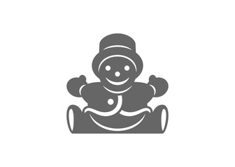 Happy snowman in coat and hat vector illustration