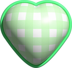 aesthetic cute 3D colorful checkers heart shape decoration