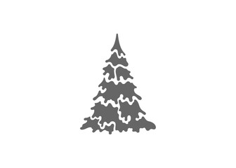 Creative silhouette of coniferous tree vector illustration