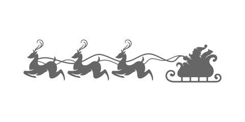 Santa Claus riding sleigh with reindeer vector illustration