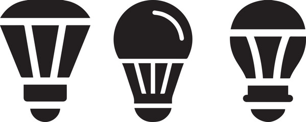 light bulb icon set. Idea icon symbol. Lamp icon set. Idea lamp icon collection. Bulb icon set design. electronics light bulb. Monochrome icon