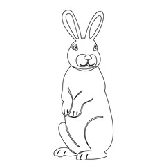 rabbit sketch ,outline icon isolated vector