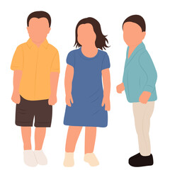 Obraz premium children on white background, isolated vector
