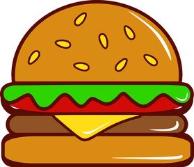 Burger Food Illustration
