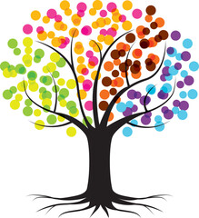 Life tree. Four seasons vector illustration.