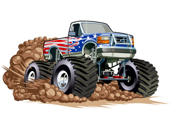 Cartoon Monster Truck - 537510823
