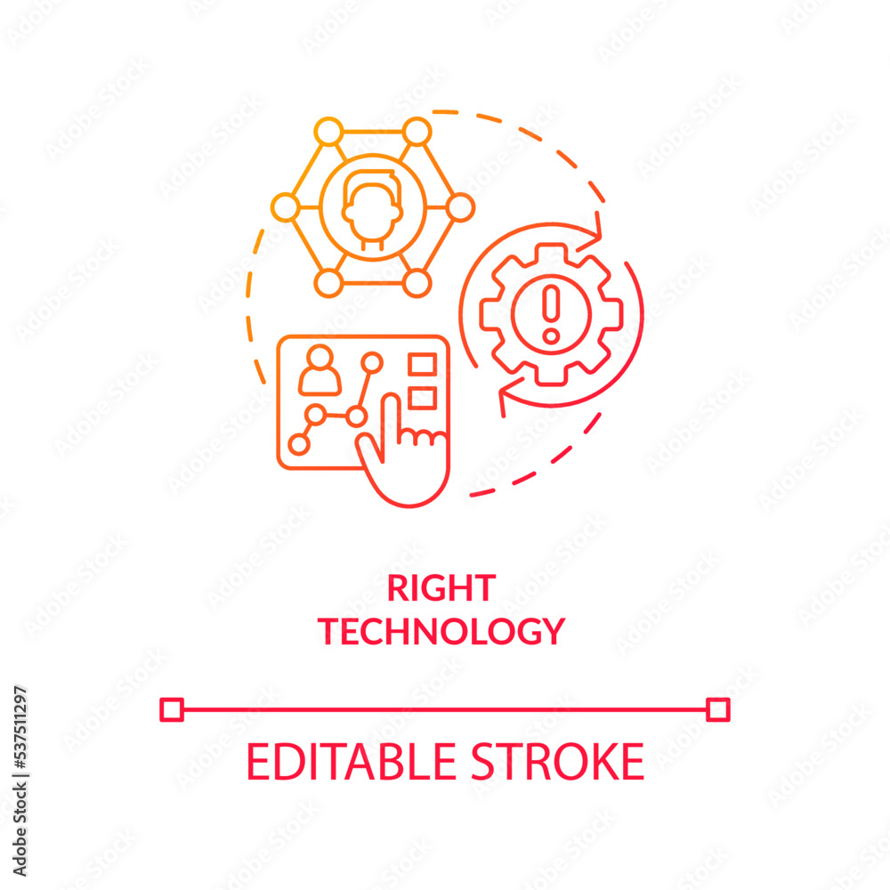 Poster choose correct technology red gradient concept icon. optimize website for mobile device. personaliza