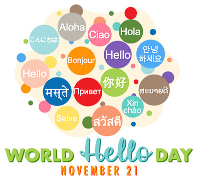World hello day banner design